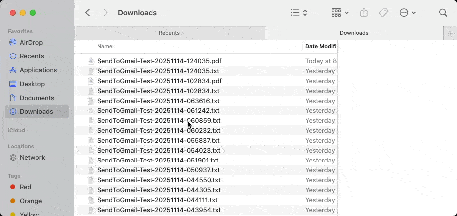 Demo showing QuiKey Finder quick actions